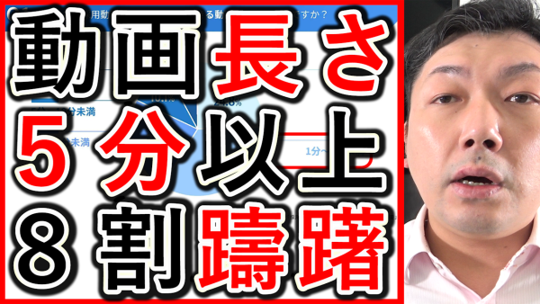 効果的な動画の長さは５分未満で、それ以上は８割が躊躇！