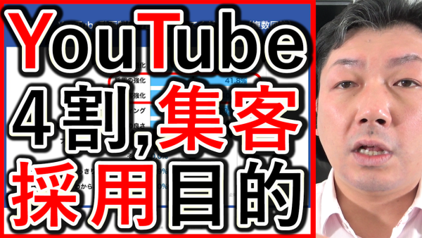 企業YouTube運用の目的は、４割以上が採用と集客！