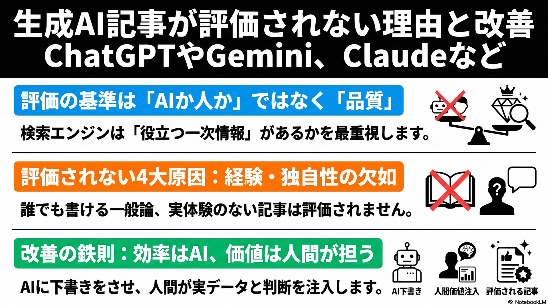 生成AI記事が評価されない理由と改善