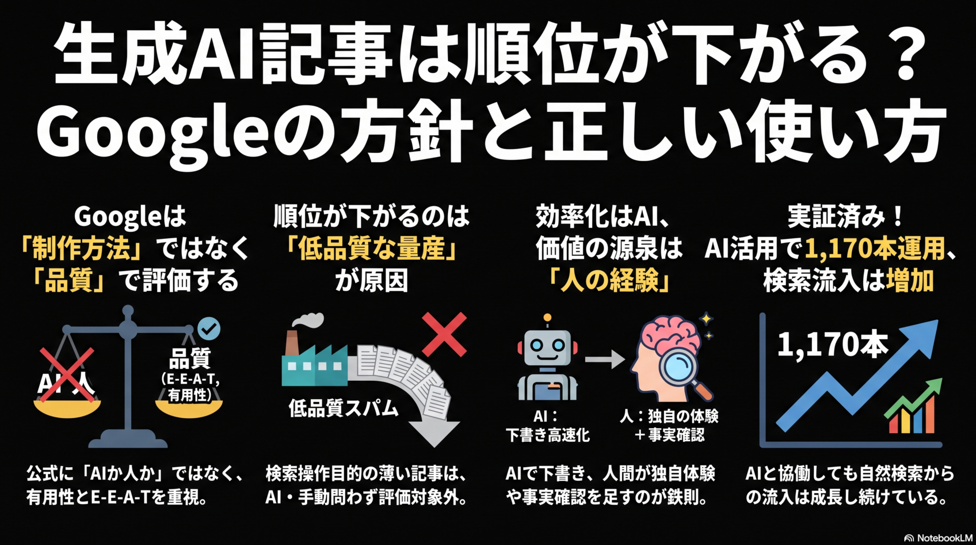 生成AI記事は検索順位が下がる?Google方針