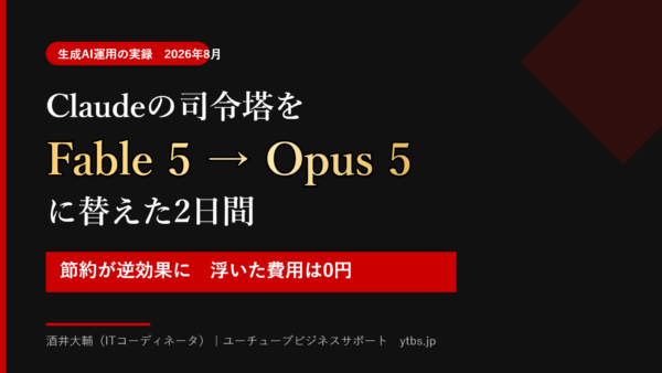Claudeの司令塔をFable 5から半額のOpus 5に替えた2日間