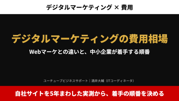 デジタルマーケティングの費用相場とWebマーケティングとの違い｜中小企業が着手する順番