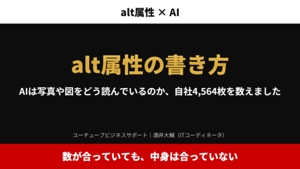 alt属性の書き方｜AIは写真や図をどう読んでいるのか、自社4,564枚を数えました