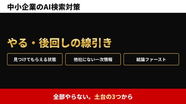 中小企業のAI検索対策はどこまで必要？やる・後回しの線引き
