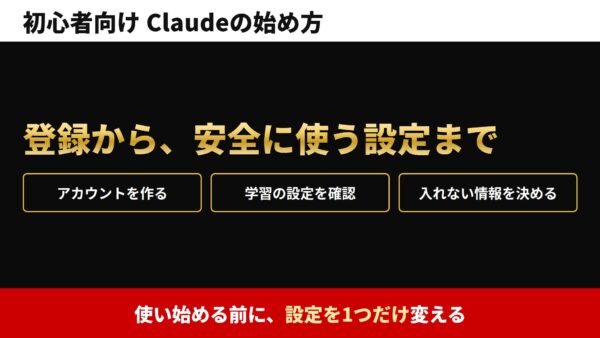 初心者向けClaudeの始め方｜登録から会社で安全に使う設定