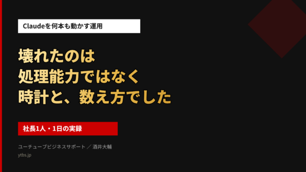 Claudeを増やしたら壊れたもの|処理能力ではなく時計と数え方